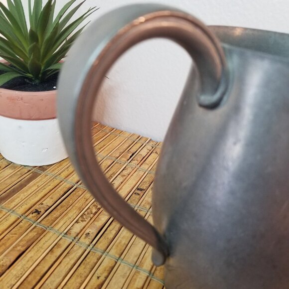 Vintage Pewter Pitcher Rustic Vase Pewterware 7" Tall with Handle - Picture 9 of 9